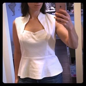 Eva Franco sleeveless peplum top (cream)